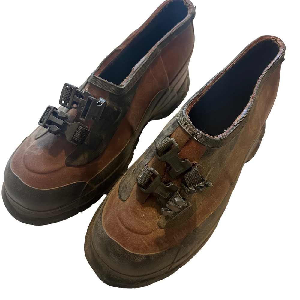 Salisbury Overshoes Mens 12 Brown Rubber Safety Boots‎ 20kV Buckle 4125
